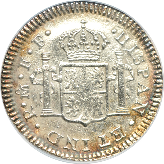 Mexico - 1783-Mo FF 8 Reale NGC Genuine, and a 1783-Mo 1/2 Reale ANACS Prime Select, both El Cazador