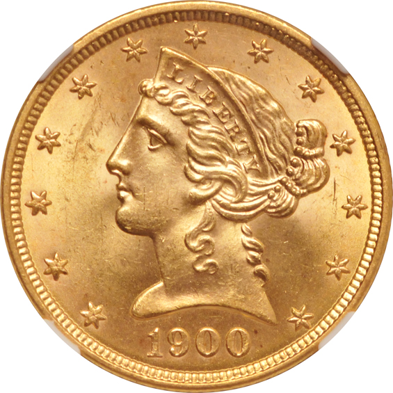 1900 MS-64, and a 1907-D MS-63 CAC, both NGC