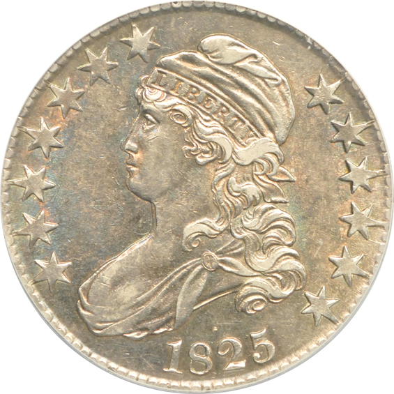 Seven certified Bust half-dollars