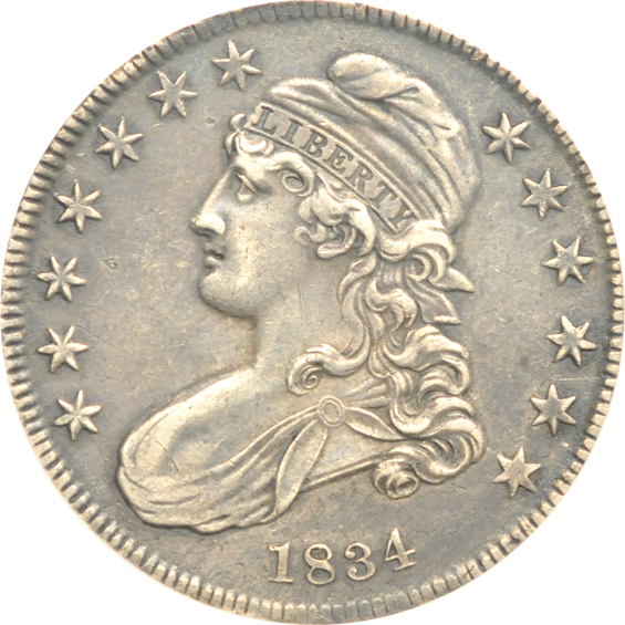 Seven certified Bust half-dollars