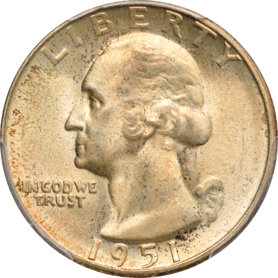 Twenty-eight Washington quarters certified MS-66 by PCGS