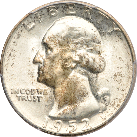Eighteen Washington quarters certified MS-64 by NGC
