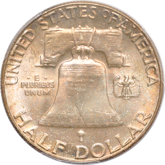Four Franklin half-dollars certified MS-65 by PCGS