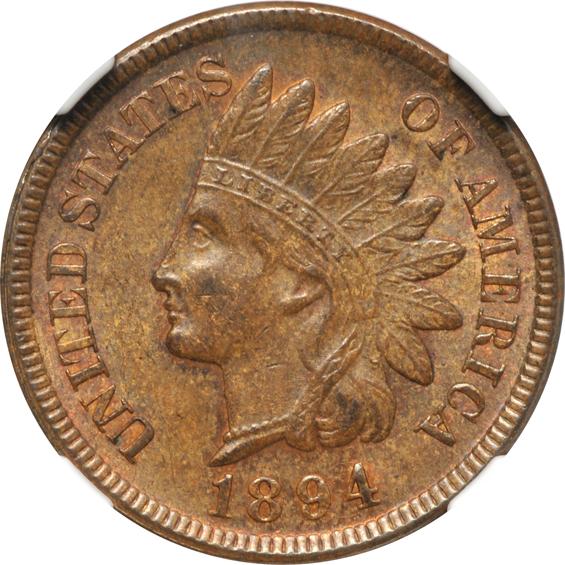 Four Uncirculated Indian-Head cents certified by NGC