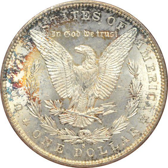 Four Morgan silver dollars from the Redfield collection