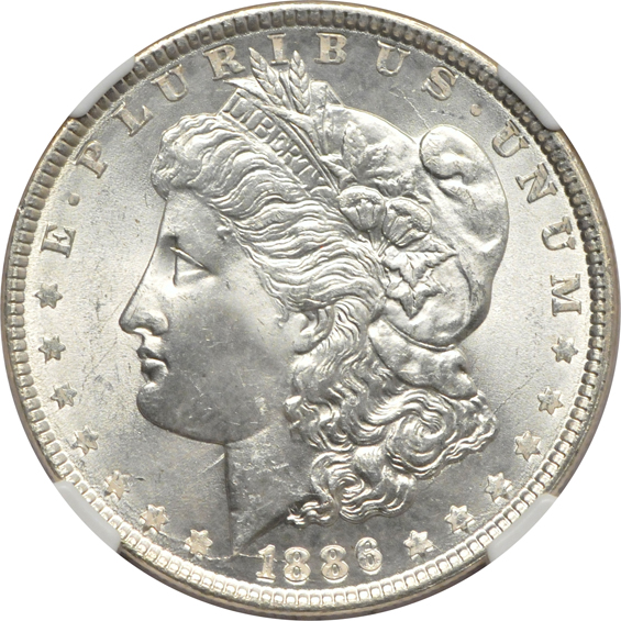 Six GEM Morgan silver dollars certified by NGC