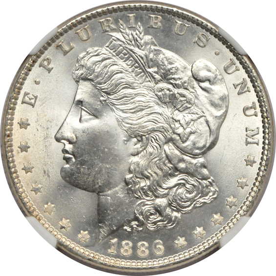 Six GEM Morgan silver dollars certified by NGC