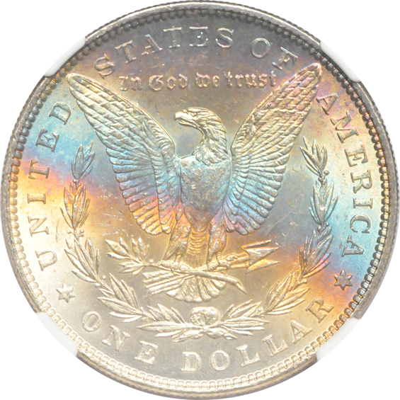 Five Morgan dollars certified by NGC