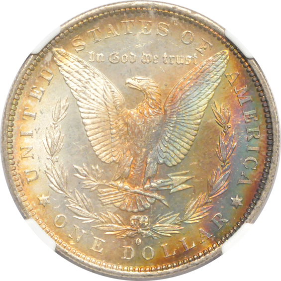 Five Morgan dollars certified by NGC