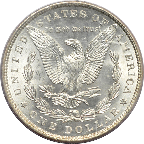1881-S NGC MS-65 CAC, 1886 PCGS MS-65 (rattler) CAC, and an 1888 PCGS MS-65 CAC