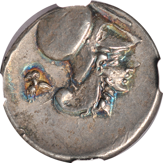 Ancient Greece - 4th century BC Stater, Pegasus/Athena, two-bodied owl - NGC AU