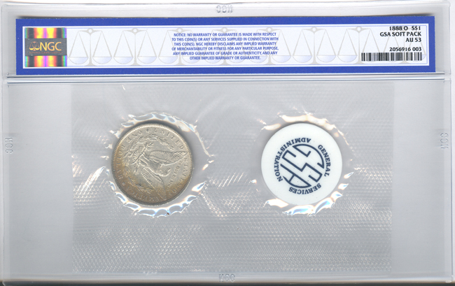 1888-O GSA Soft Pack NGC AU-53