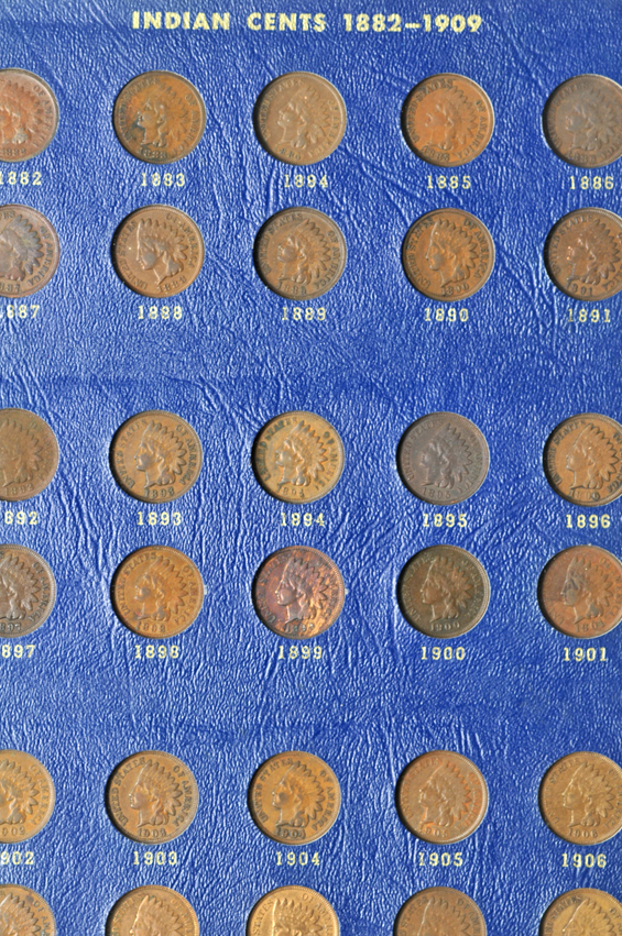 Collection of Flying Eagle and Indian Head cents, all but the 1856, in a Whitman 9402 album