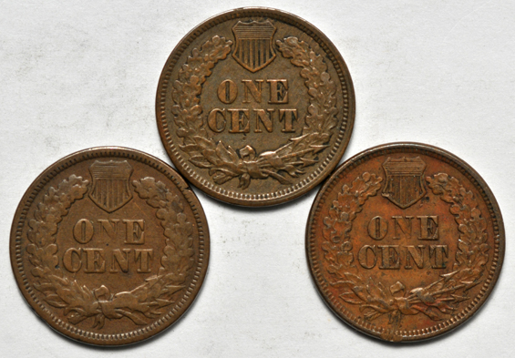 1864 L on Ribbon VF/porosity, 1868 VF/surface damage, and an 1869 VG/edge damage