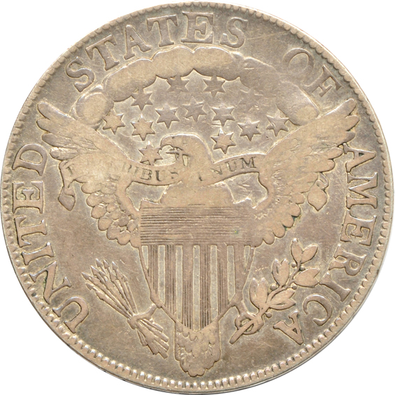 Three Bust half-dollars and two Liberty Seated half-dollars