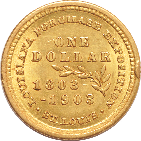 1903 $1 Louisiana Purchase McKinley UNC detail/rim bruise