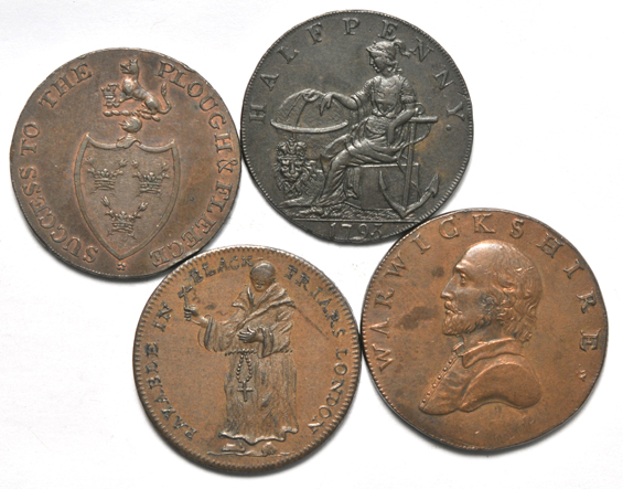 Great Britain - Fourteen Conder Tokens, AU to UNC