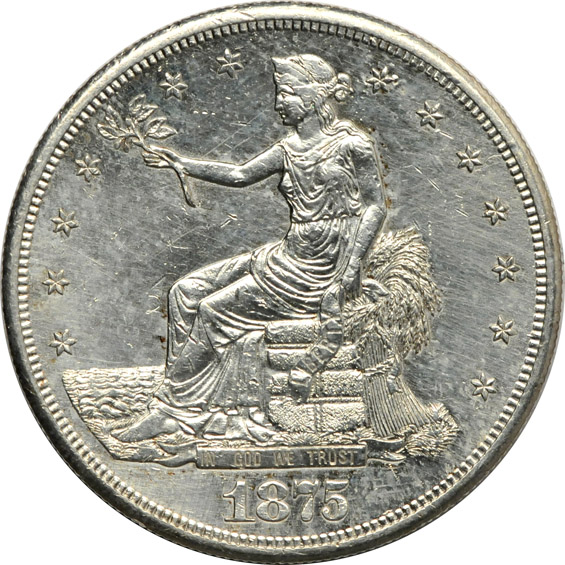 1875-S Trade, and two 1877, as described