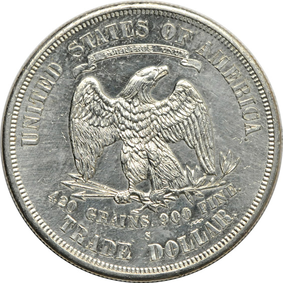 1875-S Trade, and two 1877, as described