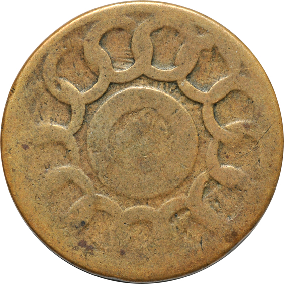 1787 Fugio Cent, States United 4 Cinq, N22-M R.5+ Good