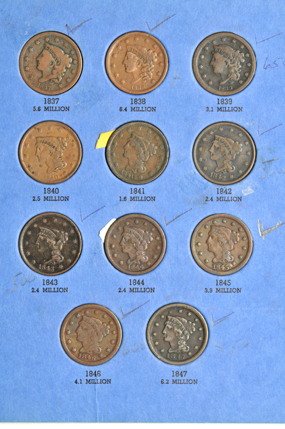 Large cent collection 1826 through 1857