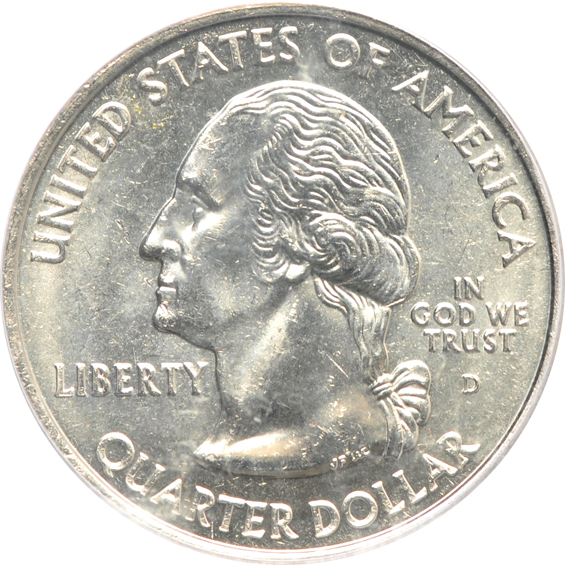 2004-D Wisconsin quarter Extra Leaf High, and 2004-D Wisconsin quarter Extra Leaf Low, both PCGS MS-64