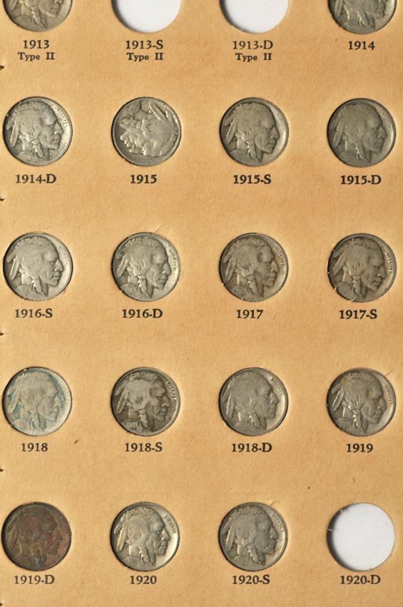 Collections of Flying Eagle cents, Indian Head cents, Lincoln cents, Liberty nickels, Buffalo nickels, and Jefferson nickels in two Wayte Raymond albums