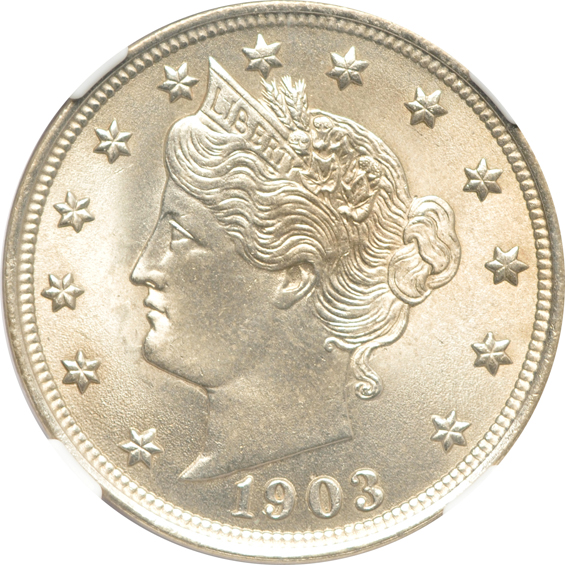 1903 NGC MS-65+ CAC, plus an 1899 NGC MS-64 and a 1904 PCGS MS-64+