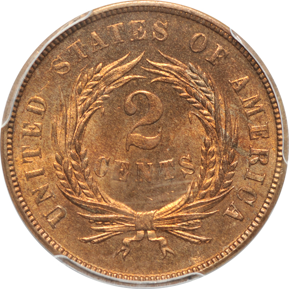 1867 PCGS MS-64RD