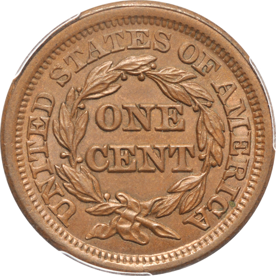 1854 and 1855 Upright 55, both PCGS MS-64 BN