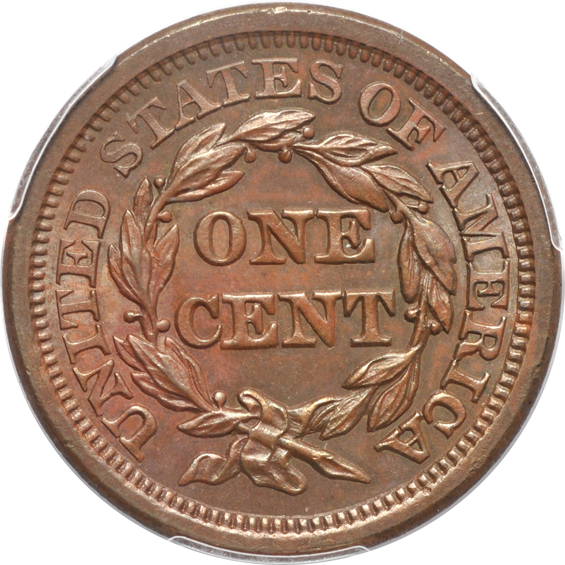 1854 and 1855 Upright 55, both PCGS MS-64 BN