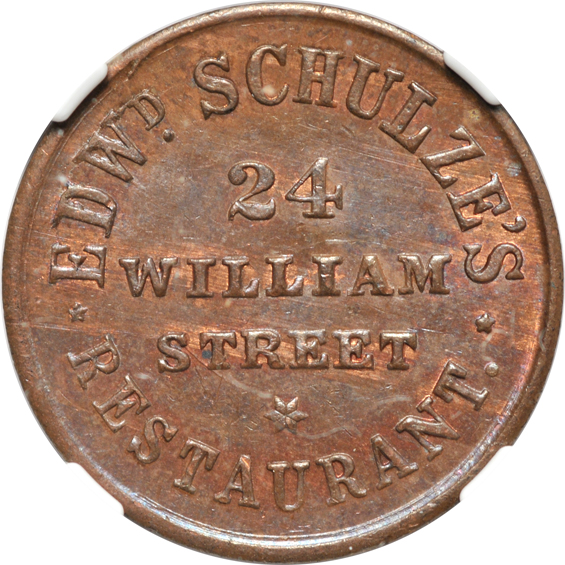 Six certified store card Civil War tokens