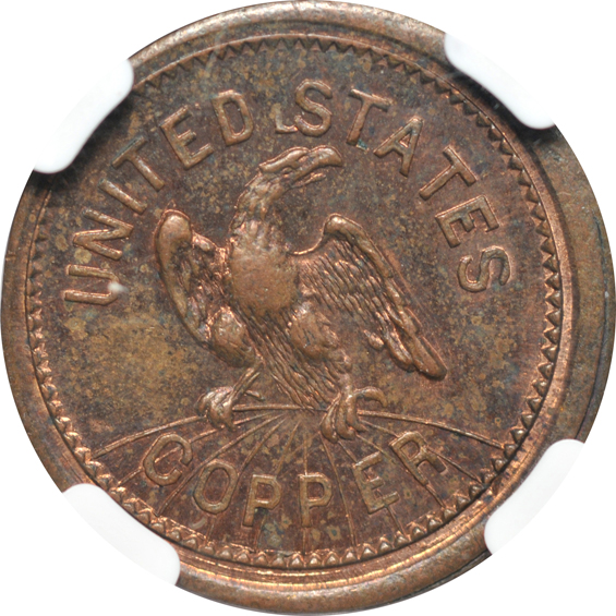 Four Patriotic Civil War tokens