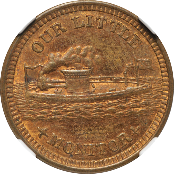 Four Patriotic Civil War tokens