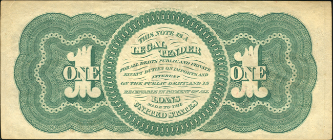 1862 $1 Fr# 17 - VF