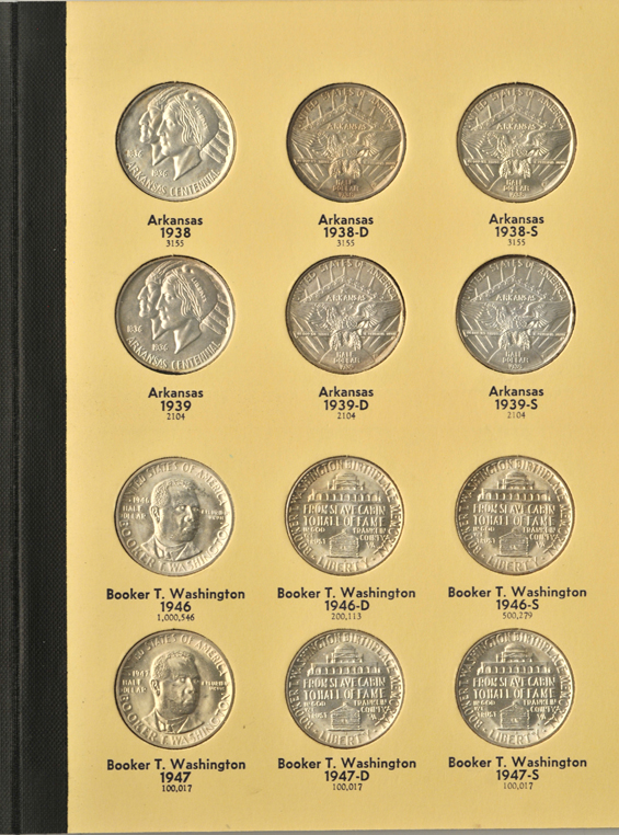Partial Silver Commemorative half-dollar set in a Library of Coins volume 31 album