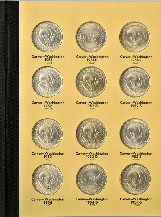 Partial Silver Commemorative half-dollar set in a Library of Coins volume 31 album