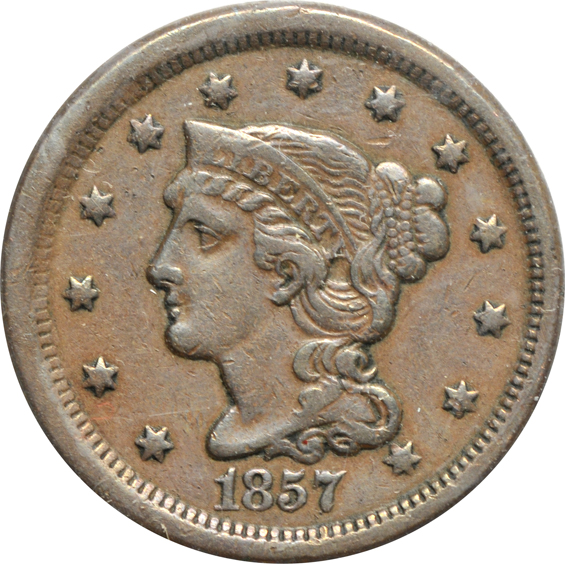 Run of fifteen different large cents, 1843 through 1857