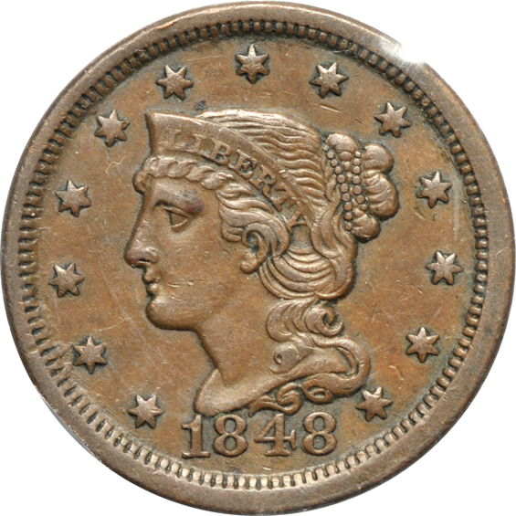 Run of fifteen different large cents, 1843 through 1857