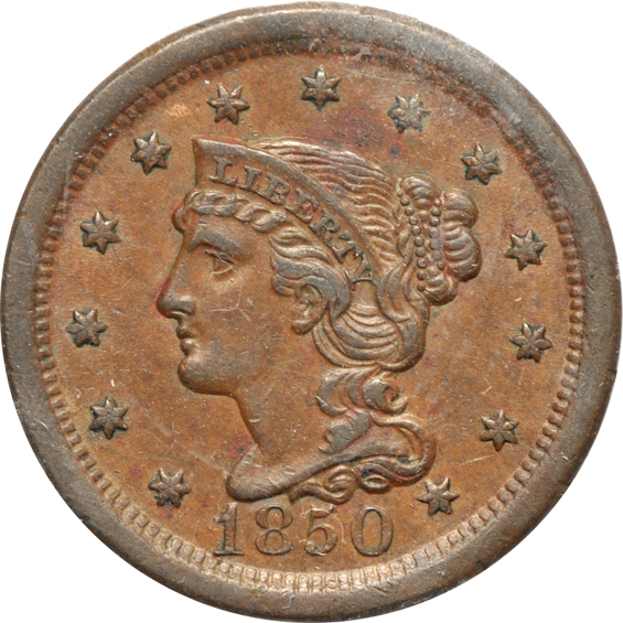 Run of fifteen different large cents, 1843 through 1857