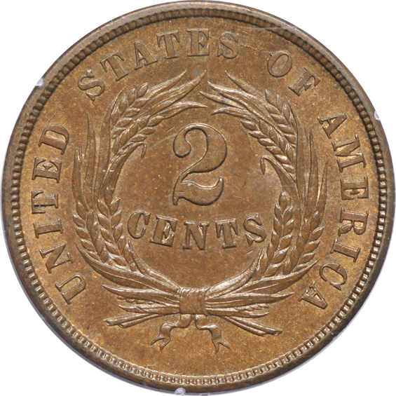 1864 Large Motto PCGS MS-65BN (rattler)