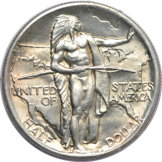 Five silver commemorative half-dollars, all PCGS MS-63 (rattler)