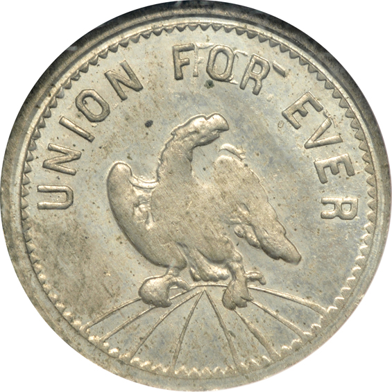Four Uncirculated Civil War tokens certified by NGC