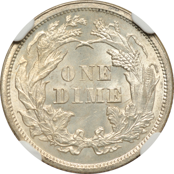 1875 Obverse Struck Thru [ sic ] Mint Error NGC MS-64