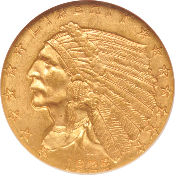 Four Indian Head quarter-eagles, all NGC MS-62