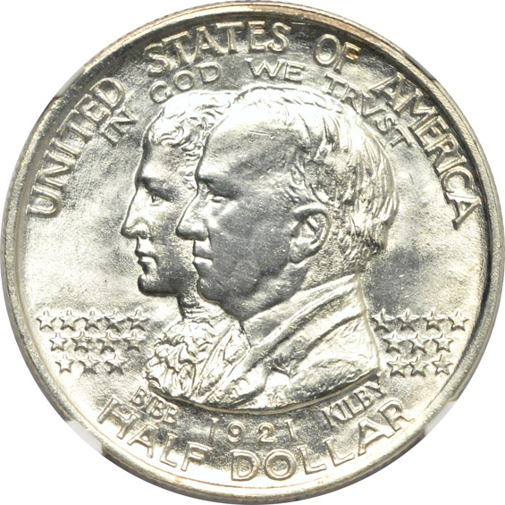 1921 Alabama, 1936-S Bay Bridge, and a 1936 Lynchburg, all UNC details/cleaned