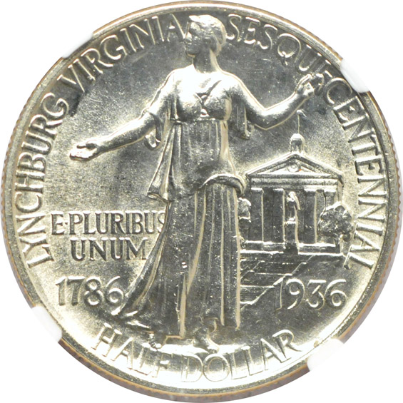 1921 Alabama, 1936-S Bay Bridge, and a 1936 Lynchburg, all UNC details/cleaned