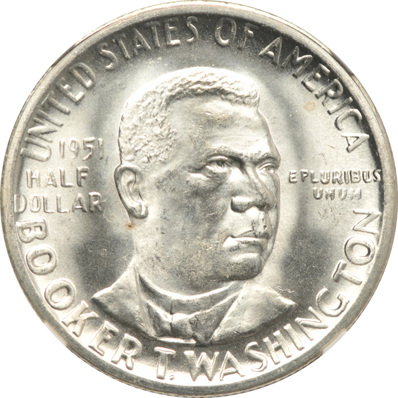 Four silver commemorative half-dollars certified MS-66 by NGC