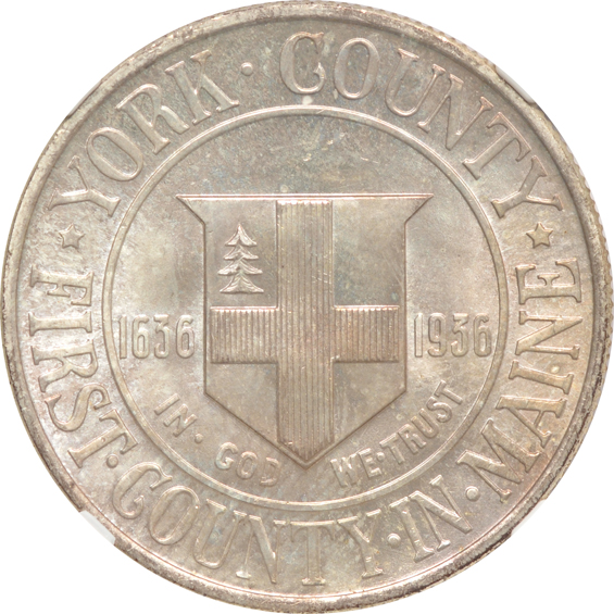 Four silver commemorative half-dollars certified MS-66 by NGC