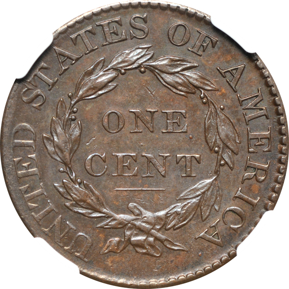 1826 AU-58 BN, and an 1853 MS-63 BN CAC, both NGC